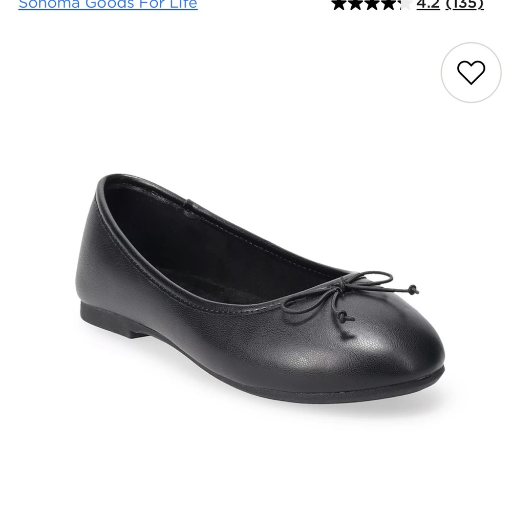 Kohl's Black Flats with Bow Accent